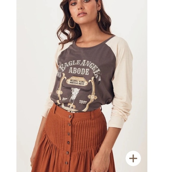 Spell Tops - SPELL EAGLE ANGEL ORGANIC RAGLAN CHARCOAL XS
